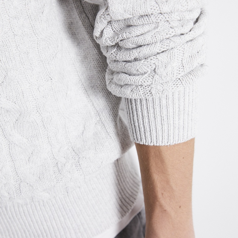 Cable-knit sweater "Tage" Grey Melange